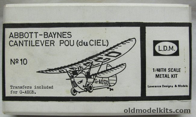 LDM 1/48 Abbott-Baynes Cantilever Pou du Ciel, 10 plastic model kit